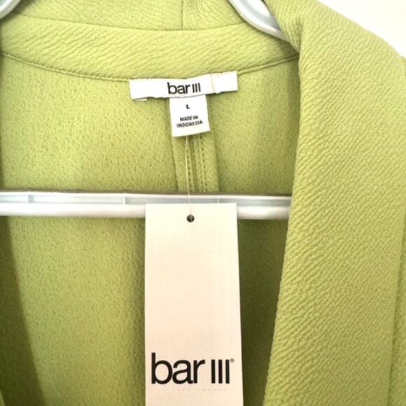 NWT Bar III Jacket Women's Petite Size SP Spring Lime Green 3/4 Ruched Sleeves - Picture 3 of 3